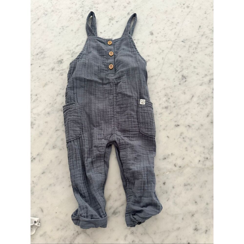 One planet organic linen overalls boys sz 9 months
